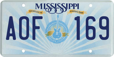 MS license plate AOF169