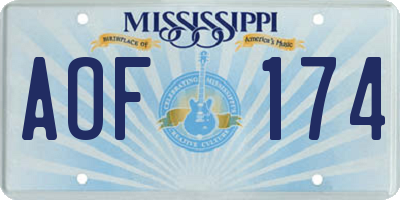 MS license plate AOF174