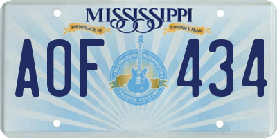 MS license plate AOF434