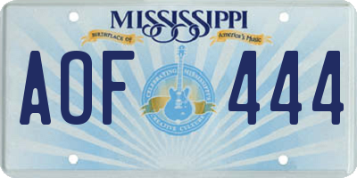 MS license plate AOF444