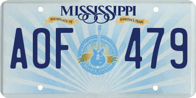 MS license plate AOF479