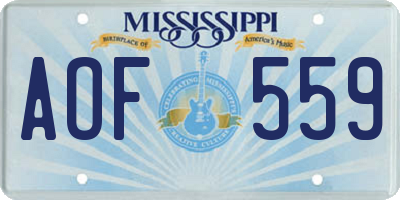 MS license plate AOF559