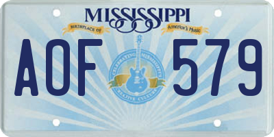 MS license plate AOF579