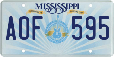 MS license plate AOF595