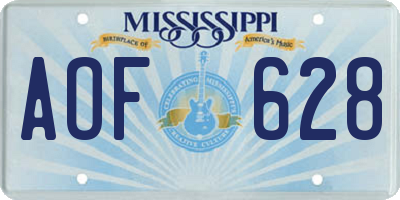 MS license plate AOF628
