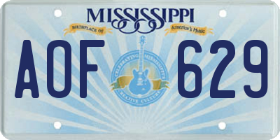 MS license plate AOF629