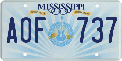 MS license plate AOF737