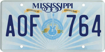 MS license plate AOF764