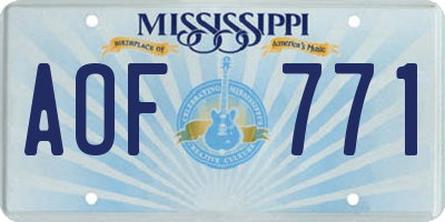MS license plate AOF771