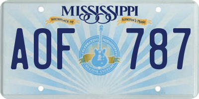 MS license plate AOF787