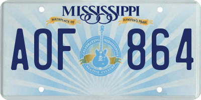 MS license plate AOF864
