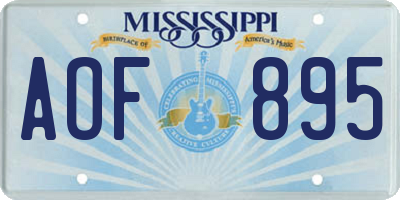 MS license plate AOF895