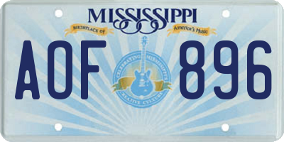 MS license plate AOF896