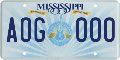 MS license plate AOG000