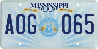 MS license plate AOG065