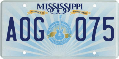 MS license plate AOG075