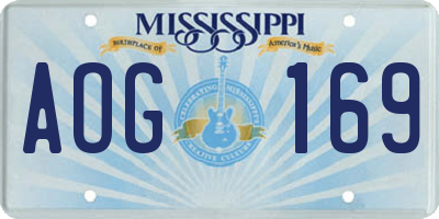 MS license plate AOG169