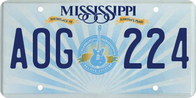 MS license plate AOG224