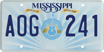 MS license plate AOG241