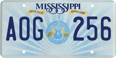 MS license plate AOG256