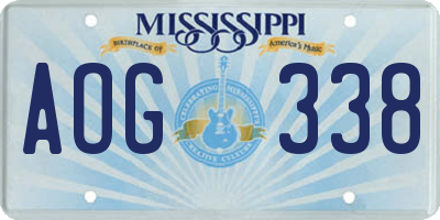 MS license plate AOG338
