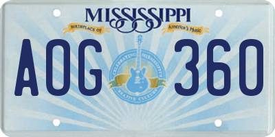 MS license plate AOG360