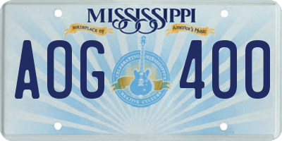 MS license plate AOG400