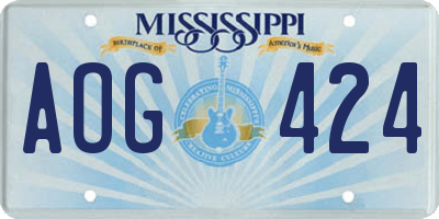 MS license plate AOG424