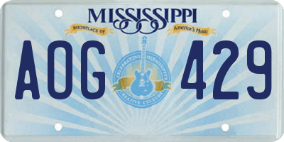 MS license plate AOG429