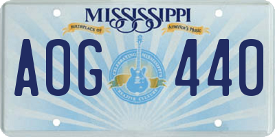 MS license plate AOG440