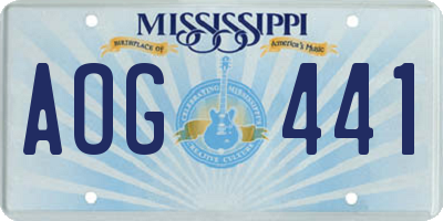 MS license plate AOG441