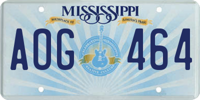 MS license plate AOG464