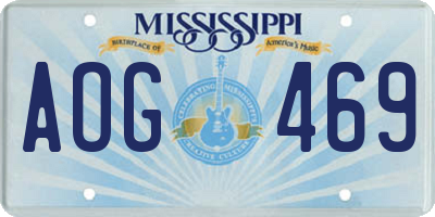 MS license plate AOG469