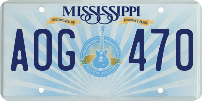 MS license plate AOG470