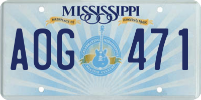 MS license plate AOG471
