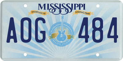 MS license plate AOG484