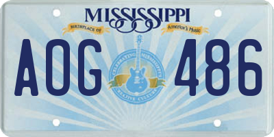 MS license plate AOG486