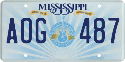 MS license plate AOG487
