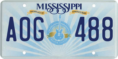 MS license plate AOG488