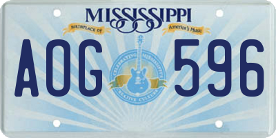 MS license plate AOG596
