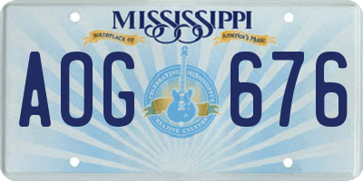 MS license plate AOG676