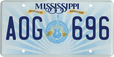 MS license plate AOG696