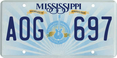 MS license plate AOG697