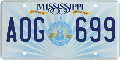 MS license plate AOG699