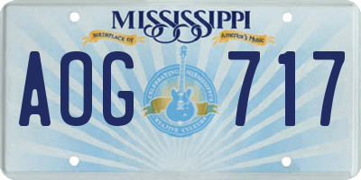 MS license plate AOG717