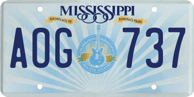 MS license plate AOG737