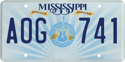MS license plate AOG741