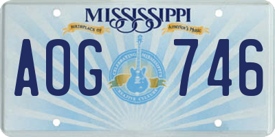 MS license plate AOG746