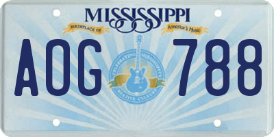 MS license plate AOG788