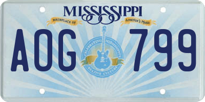 MS license plate AOG799